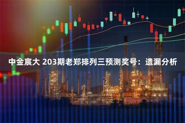中金宸大 203期老郑排列三预测奖号：遗漏分析